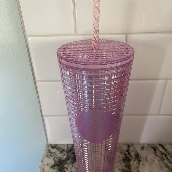 Starbucks Pink Iridescent Grid Holiday Tumbler - Picture 2 of 3
